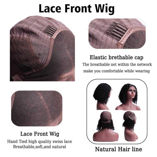 Short Bob HD Lace Wigs Brazilian Curly Hair Lace Front Wigs Human Hair